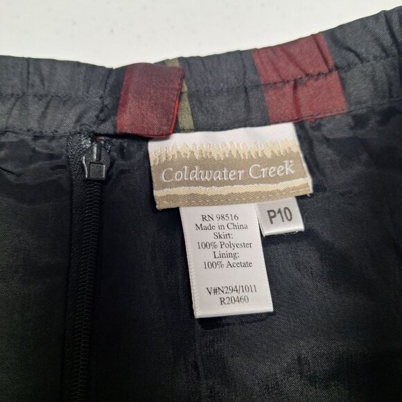 Coldwater Creek A Line Skirt Red Plaid Smooth Lightweight Women 10P Petite Short - Picture 6 of 6